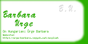 barbara urge business card