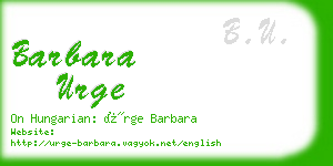barbara urge business card